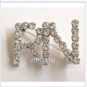 Silver Crystal RN Nursing Pin Brooch Nurse
